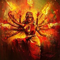 Golden Fire Girl (Durga) by T.B.K.